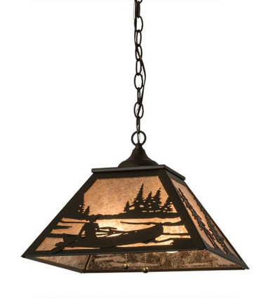 Canoe At Lake 2 Light Pendant 15 x 22 Inches by Meyda Tiffany - 175542