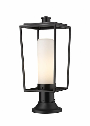Sheridan 1 Light Outdoor Pier Mount In Modern Style 19.5 x 8 In by Z-Lite - 595PHMR-553PM-BK