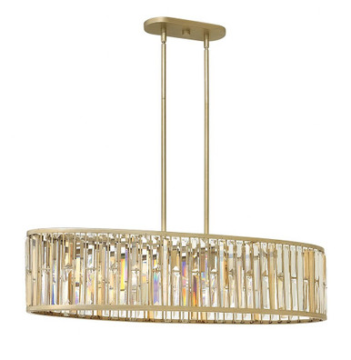 Gemma 6 Light Oversized Linear Foyer Pendant by Fredrick Ramond - FR33738