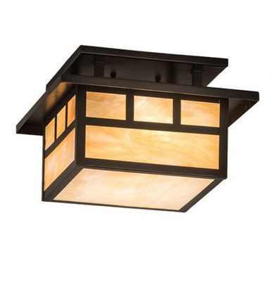 Hyde Park Double Bar Mission 2 Light Flush Mount 7 x 17 In by Meyda Tiffany - 196658