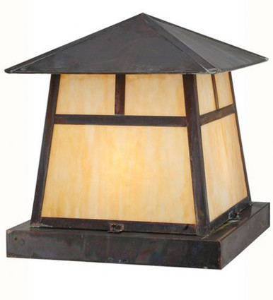 Stillwater T Mission 4 Light Square Outdoor Pier Mount by Meyda Tiffany - 114110