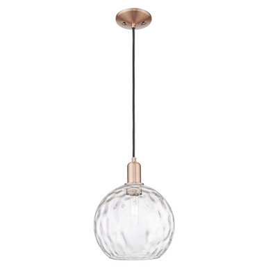Athens Water Glass 1 Light Cord Hung Mini Pendant 12.58 Inch by Innovations - 716-1P-G1215-10