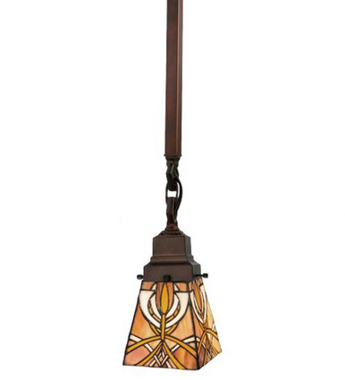 Glasgow Bungalow 41 Inch 1 Light Square Mini Pendant by Meyda Tiffany - 49139