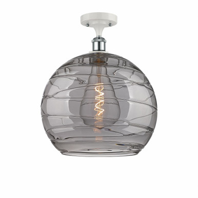 Athens Deco Swirl 1 Light Semi Flush Mount 16.38 X 13.75 by Innovations - 516-1C-WPC-G1213-14SM