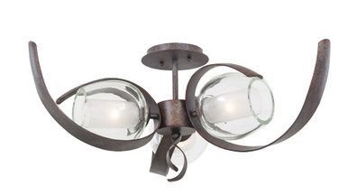 Solana 3 Light 28 Inch Wide Semi Flush Mount by Kalco - 7548OC
