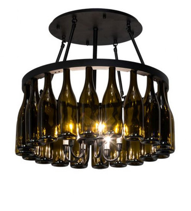Tuscan Vineyard 6 Light Wine Bottle Semi Flush Mount 24 x 26 Inch by Meyda - 235276