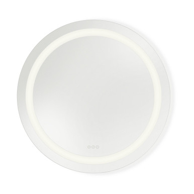 Mera 38W 1 LED Round Frameless Anti Fog Mirror 36 Inch Tall by Generation - MRIL1421