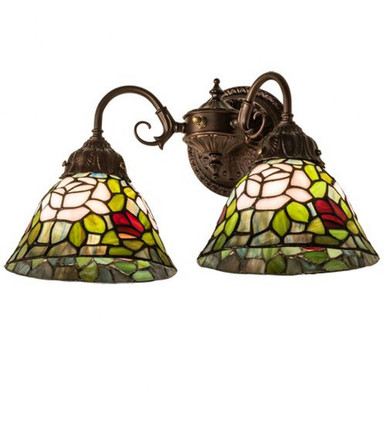 Tiffany Rosebush 2 Light Wall Sconce by Meyda Tiffany - 26604