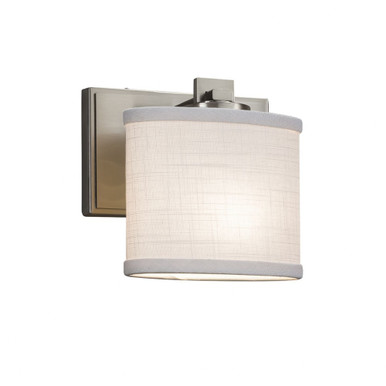 Textile Era 1 Light ADA Oval Whte Wall Sconce by Justice Design - FAB-8447-30-WHTE
