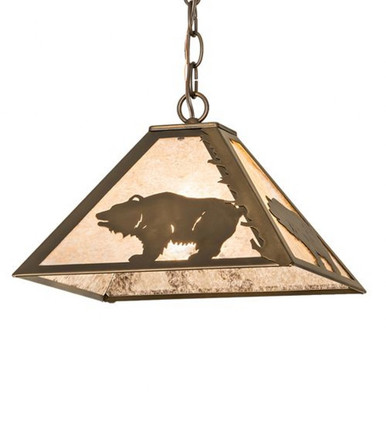 Bear at Dawn 1 Light Pendant 11 x 16 Inches by Meyda Tiffany - 259451