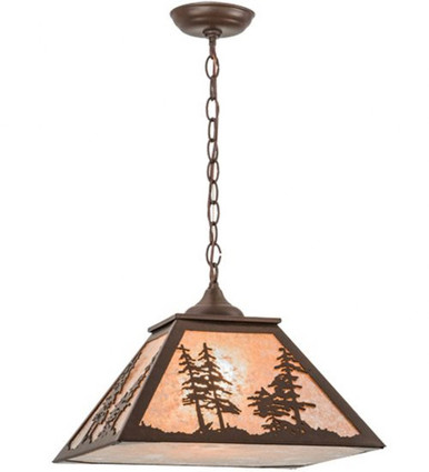 Tall Pines 1 Light Square Pendant 15 x 22 Inches by Meyda Tiffany - 153998
