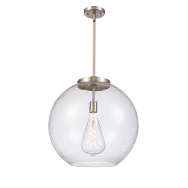 Athens 1 Light Stem Hung Pendant 18 Inch and 17.75 Inch Wide by Innovations - 221-1S-SN-G124-18