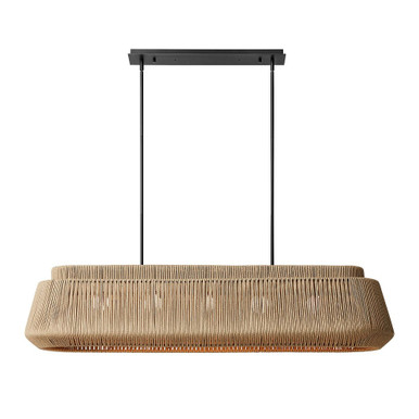Eco Nido 5 Light Linear Pendant 12 Inch and 54 Inch Wide by Justice Design - ECO-8299-MBLK