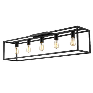 Wesson 1 Light 41 Inch Wide Flush Mount by Golden - 2072-FM41 BLK