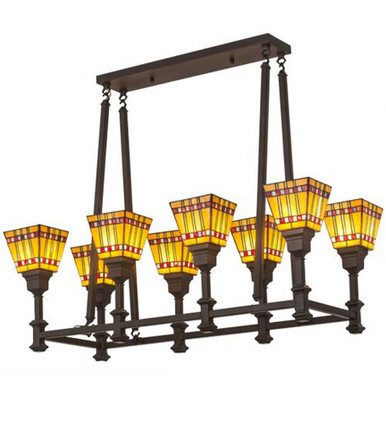 Prairie Corn 8 Light Oblong Chandelier 32 x 17 Inches Wide by Meyda Tiffany - 173351