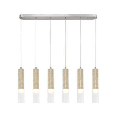 Zara 132W 6 LED Pendant 14.8 Inch Tall and 40.16 Inch Wide by Artcraft - AC5106BN