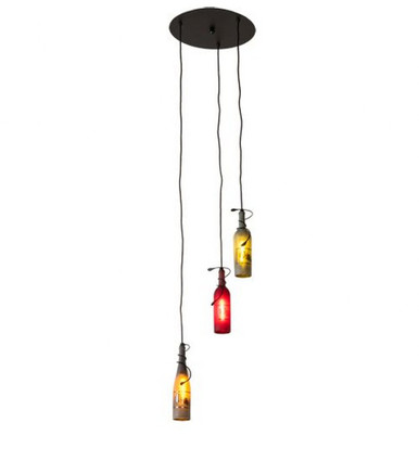 3 Light Wine Bottle Pendant 20 x 16 Inches by Meyda Tiffany - 239714