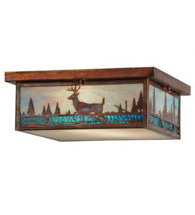 Deer Creek 2 Light Square Flush Mount 6 x 22.5 In by Meyda Tiffany - 149681