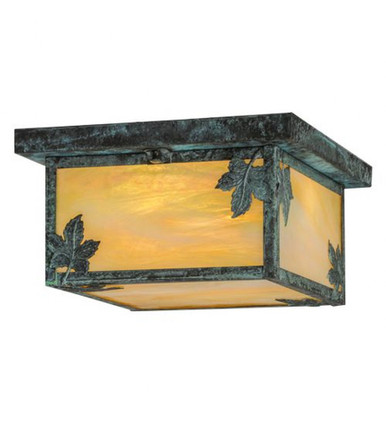 Hyde Park Maple Leaf 2 Light Square Flush Mount 6.5 x 17 Inch by Meyda - 46162