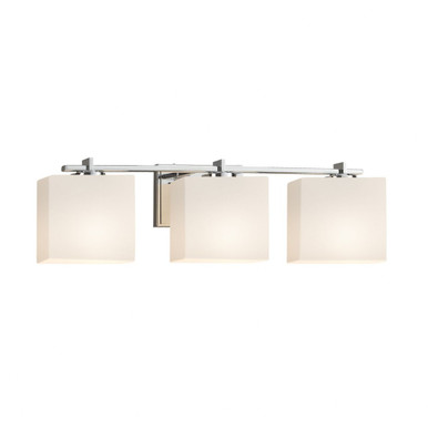 Fusion Era 3 Light Opal Glass Vanity Light 25.7 Inch Wide by Justice Design - FSN-8443-55-OPAL