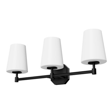 Nolita 3 Light Bath Vanity 10 Inch Tall and 24.5 Inch Wide by Hunter Fans - 48055