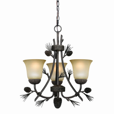 Sierra 3 Light Small Chandelier by Vaxcel - H0172