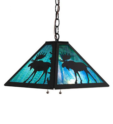 Lone Moose 2 Light Pendant 13 x 18 Inches by Meyda Tiffany - 188740