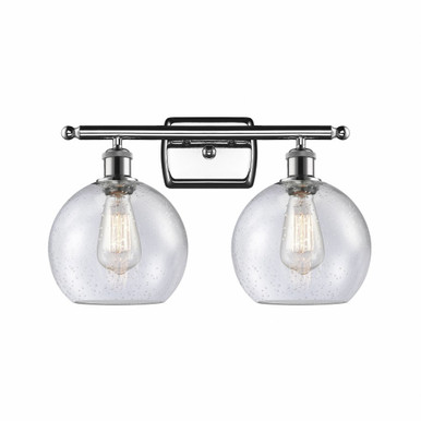 Athens 2 Light Bath Vanity 11 Inch Tall and 18 Inch Wide by Innovations - 516-2W-PC-G124-8