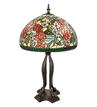Romance Rose  3 Light Table Lamp 33 Inch H and 20 Inch W by Meyda Tiffany - 252596