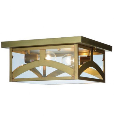 Hyde Park Hill Top 2 Light Square Flush Mount 6.5 x 20 In by Meyda Tiffany - 140498