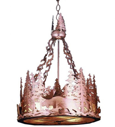 Moose at Dusk 12 Light Inverted Pendant 56 x 72 Inches by Meyda Tiffany - 50191