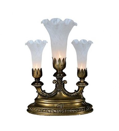 Pond Lily 3 Light Accent Lamp 13 In H and 4.5 In W by Meyda Tiffany 12433 - 12433