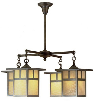 Hyde Park T Mission 4 Light Chandelier 33 x 32 Inches Wide by Meyda Tiffany - 51763