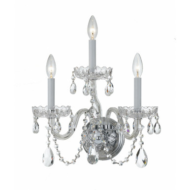 Traditional Crystal 3 Light Candle Style Wall Sconce by Crystorama - 1033