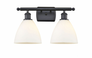 Bristol Glass 2 Light Industrial Vanity Light by Innovations - 516-2W-BK-GBD-751