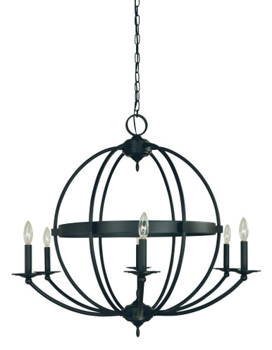 Aurora 6 Light Large Chandelier by Framburg - L1156 MBLACK