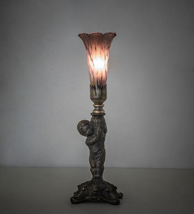 Pond Lily Cherub 1 Light Mini Lamp 12 In H and 4 In W by Meyda 273024 - 273024
