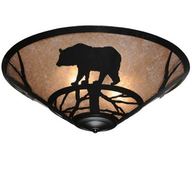 Bear on the Loose 36W 3 LED Flush Mount 8 x 22 In by Meyda Tiffany - 110548
