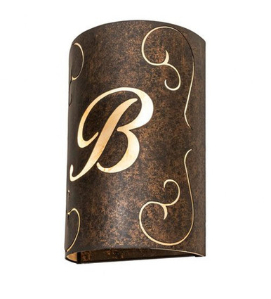 Personalized B Monogram 2 Light Wall Sconce 15 x 10 Inches by Meyda Tiffany - 245536