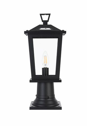 Berks 1 Light Outdoor Post Mount 16.5 Inch Tall X 5.5 Inch Wide by Elegant - OD333P17BK