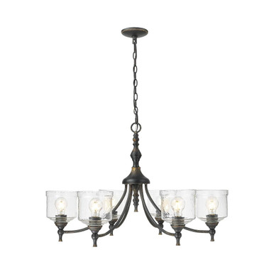Keating 6 Light Chandelier 21.25 Inch Tall and 33.5 Inch Wide by Golden - 0806-6