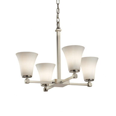 Fusion Tetra 4 Light Medium Chandelier by Justice Design FSN-8420-20-OPAL - FSN-8420-20-OPAL
