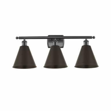 Ballston Cone 3 Light Vanity Light by Innovations - 516-3W-MBC-8