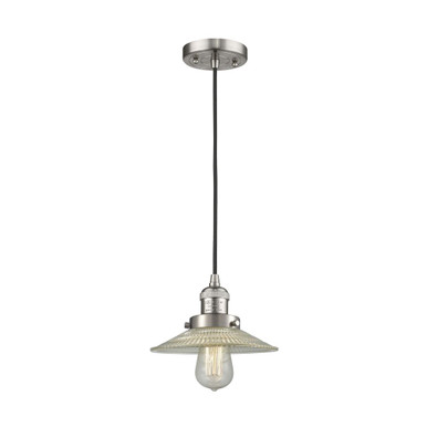 Halophane 100W 1 LED Cord Hung Mini Pendant 5.13X9 Inch Wide by Innovations - 201C-SN-G2-LED