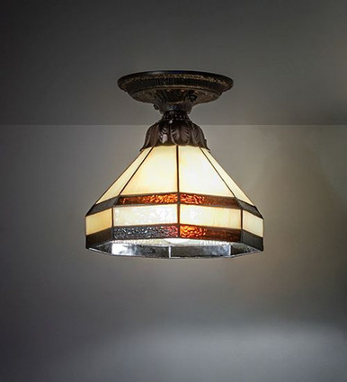 Topridge 1 Light Flush Mount 8 x 8 In by Meyda Tiffany - 276096