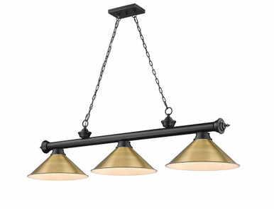 Cordon 3 Light Billiard 14 x 14 Inch by Z-Lite 2306-3MB-RB15 - 2306-3MB-RB15