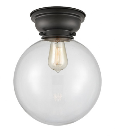 Beacon 1 Light Flush Mount 12.75 Inch Tall and 10 Inch Wide by Innovations - 623-1F-BK-G202-10
