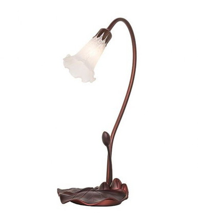White Pond Lily 16 Inch 1 Light Accent Lamp by Meyda Tiffany - 14043