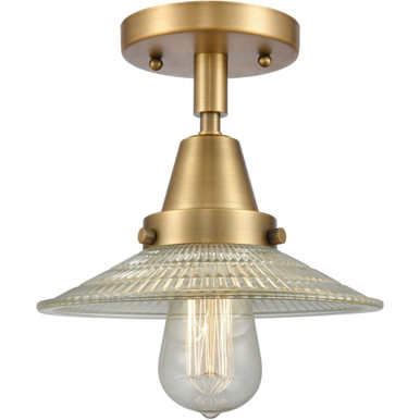 Halophane 100W 1 LED Semi Flush Mount 7 and 8.5 Inch Wide by Innovations - 447-1C-BB-G2-LED