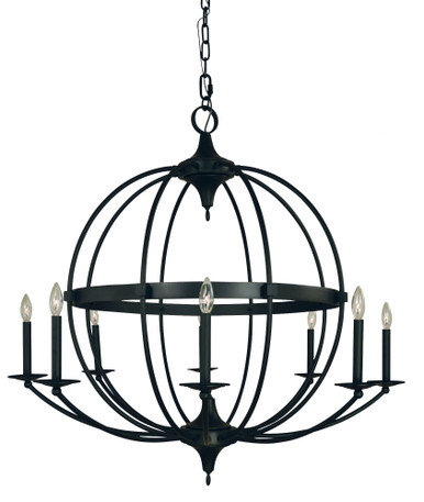 Aurora 8 Light Oversized Foyer Chandelier by Framburg - L1158 MBLACK